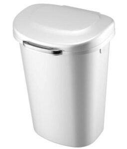 white touch 13 gallon trash can for office