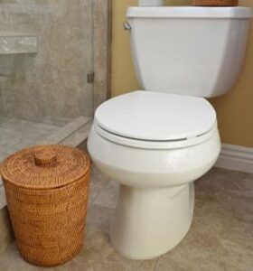 round bathroom waste can with rottan lid