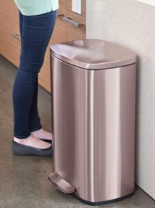 13 gallon metal garbage can with lid for bathroom